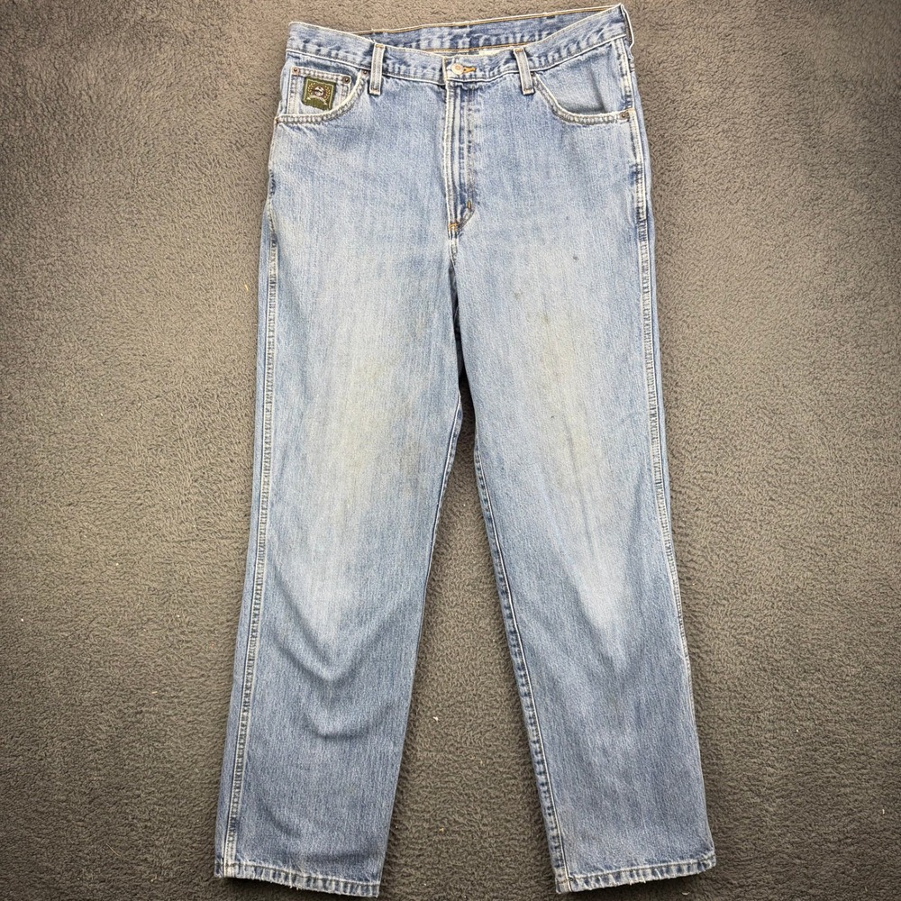 Cinch Mens MB90530002 Light Wash Relaxed Fit Denim Jeans Blue 35x32‎